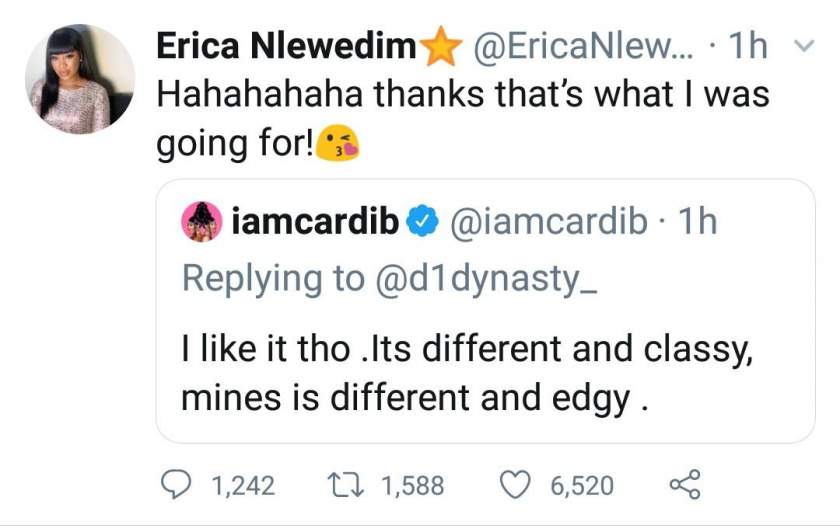 Erica reacts after Cardi B said her dressing is classy