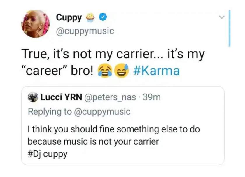 DJ Cuppy replies man who asked her to quit music because it's not her calling