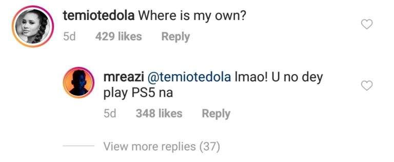 Temi Otedola reacts as her boyfriend, Mr Eazi buys brand new PS5 for his best friend