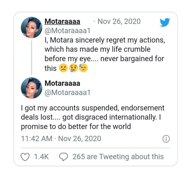 My life crumbled before my eyes - Twitter Influencer Motara begs for forgiveness after mocking child beggar