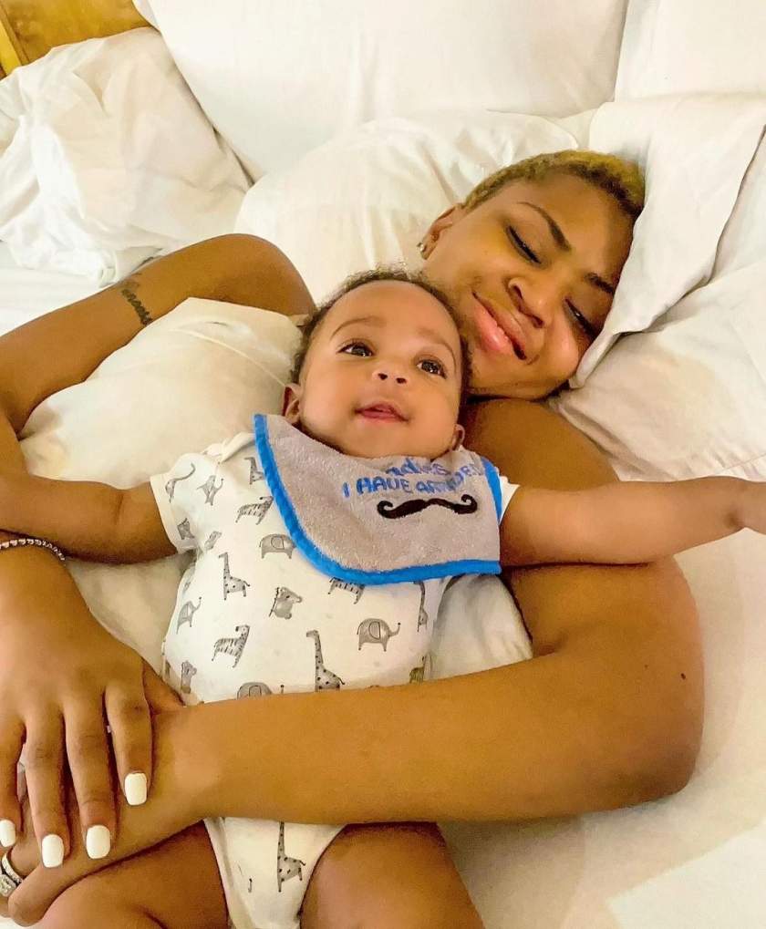 Regina Daniels Shares Lovely New Photos With Hubby And Son, Munir