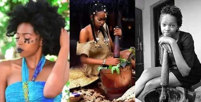 Female Nigerian graduate dumps her certificate to become a Native doctor (Photos)