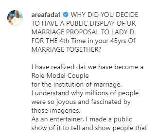 Charly Boy Explains Why He Proposed To His Wife For The 4th Time After 45 Years Of Marriage