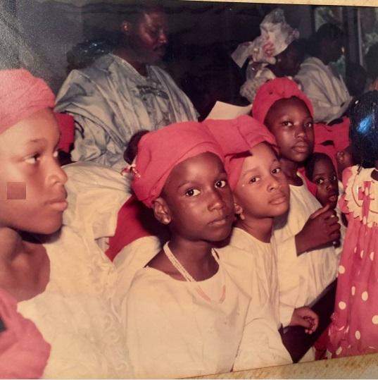 throwback photo of banky w wife