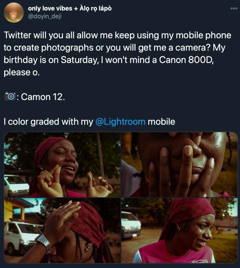 Photographer gets camera worth N325K from stranger after he requested it as birthday gift on Twitter