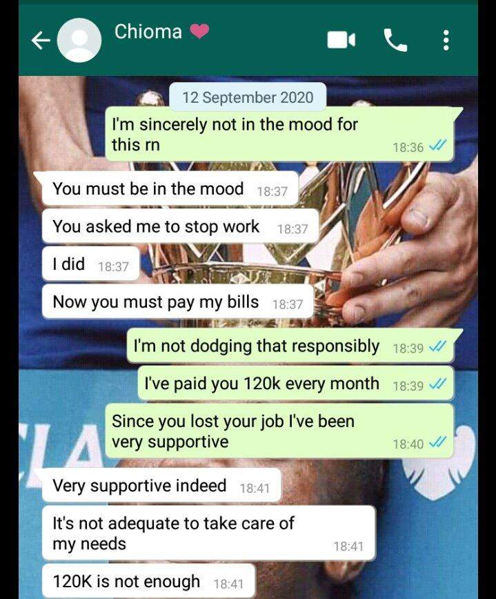 'we must have a joint bank account' - Lady tells boyfriend who pays her N120k monthly after she lost her job