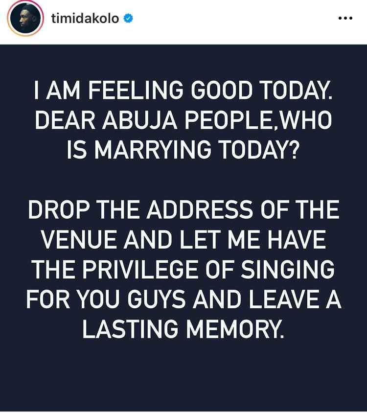 Lady gets to know her boyfriend wedded another lady after watching Timi Dakolo's wedding performance