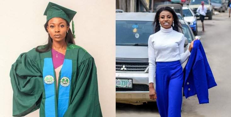 After nights of sleeping in uncompleted buildings, Nigerian lady bags First Class