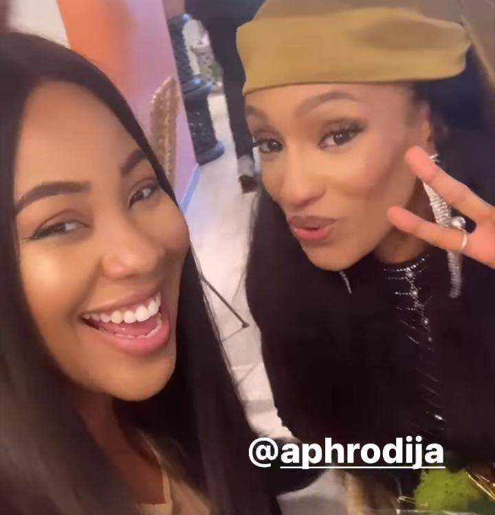 Watch exciting moment Erica met singer, Di'ja, for the first time at an event (Video)