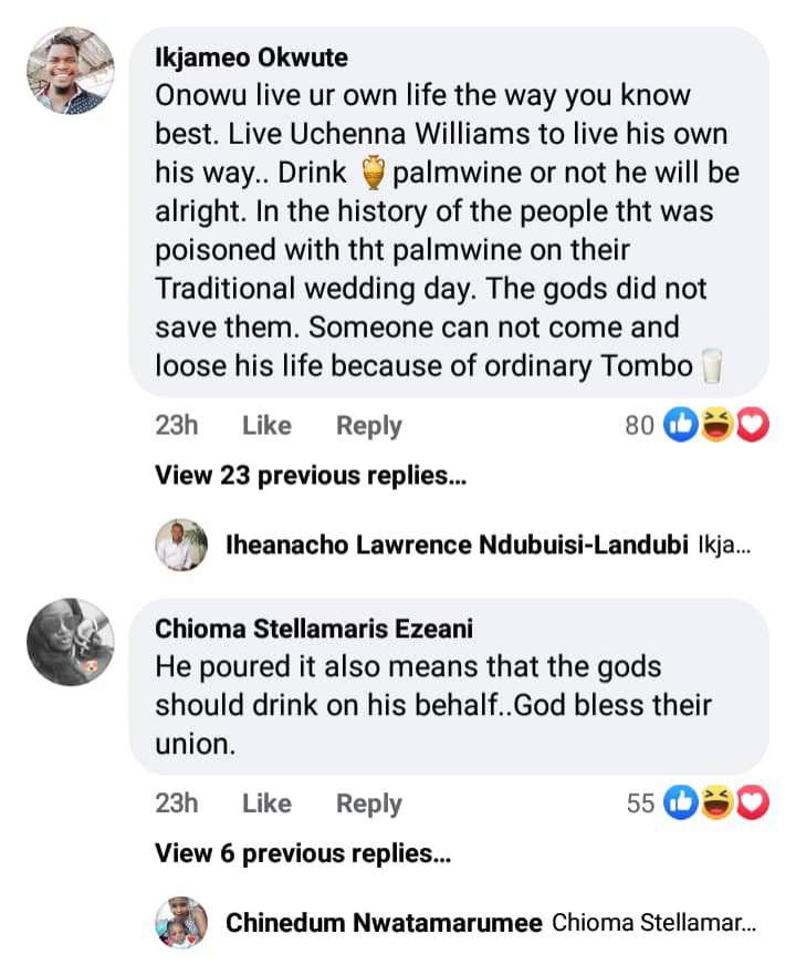 Traditionalists criticize Williams Uchemba for not drinking the palm wine his wife gave him on their trad