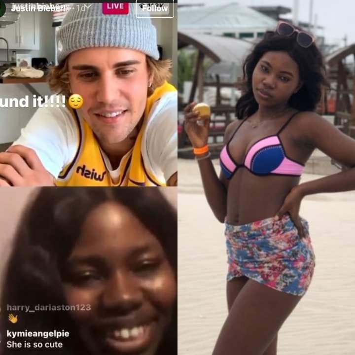 Nigerian lady cries uncontrollably as she speaks with Justin Bieber for the first time on Instagram Live (Video)