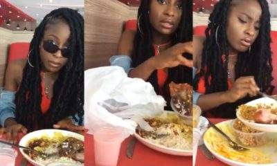 'I'd rather eat at a mamaput' - Lady says as she packs her food inside nylon after she was told to pay for takeaway pack (Video)