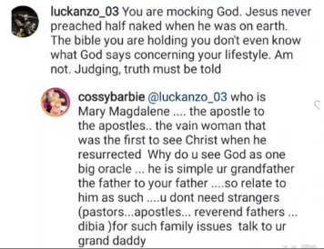 Cossy Ojiakor replies IG user that attacked her for preaching half nak3d