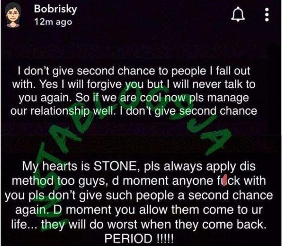 Bobrisky dishes advice on why you should never give people second chances