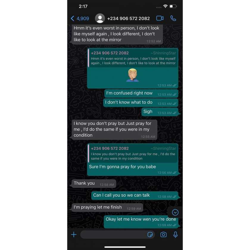Singer, Lil Frosh insists on not beating up his ex-girlfriend, shares chat screenshots as proof