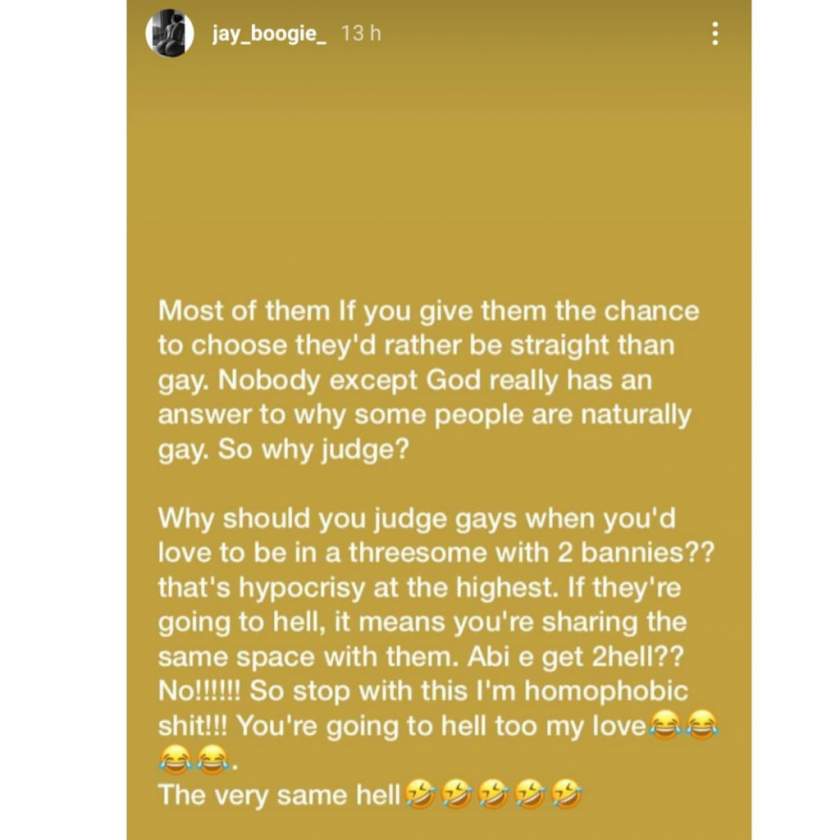 I don't think fornicators have the right to judge gay people - Nigerian Cross dresser, Jay Boogie