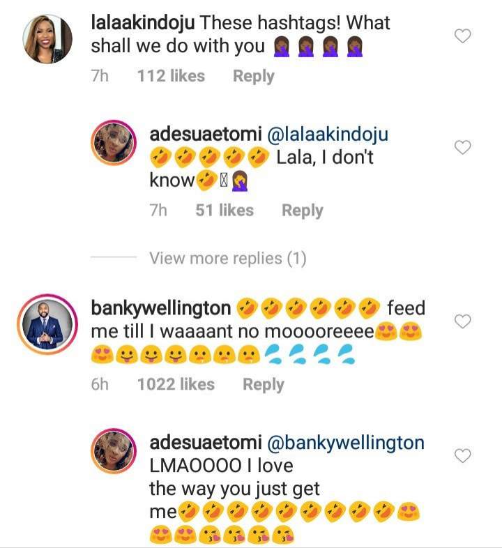 Banky W and wife, Adesua Etomi romantically tease each other with words borrowed from Bible verses