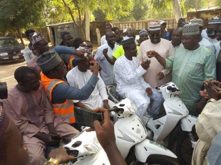 Kano State governor's aide distributes donkeys, bicycles, other items, as youth empowerment (Photos)