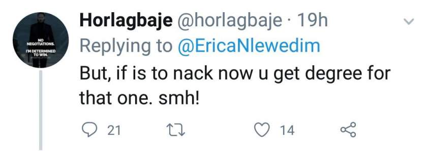 Erica dragged to filth after she made a wish on twitter