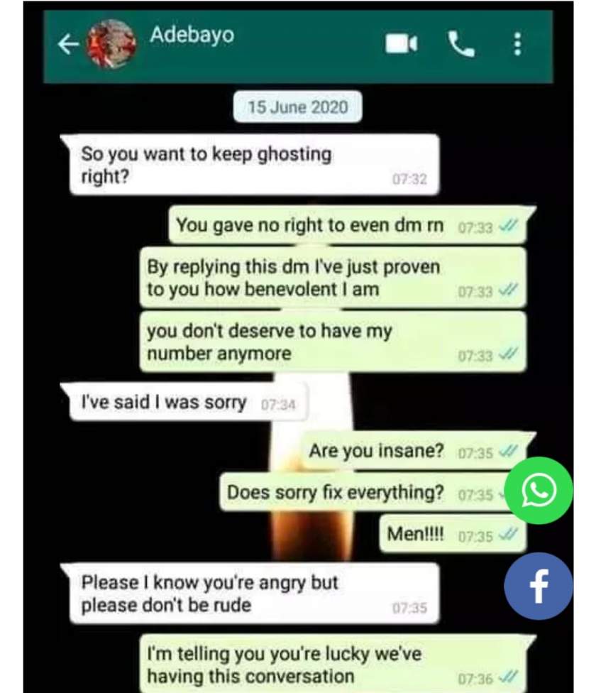 Lady shares chat with boyfriend who cheated on her with his ex lover, a day before her wedding