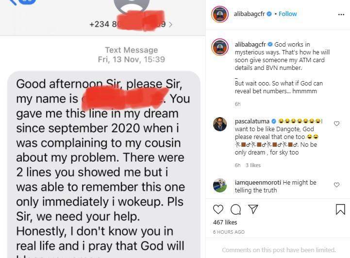 Comedian Ali Baba shares encounter with man who claimed to get his phone number in a dream