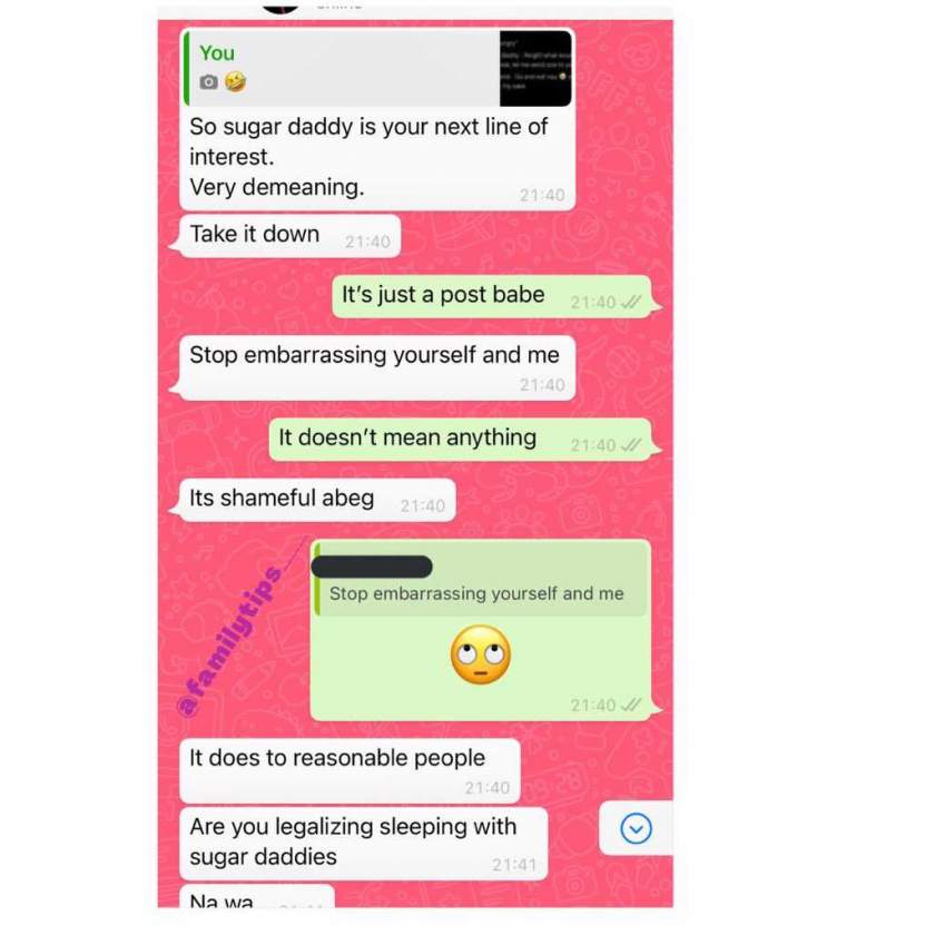 Man lambast his girlfriend for sharing post glorying sugar daddy of being caring than boyfriends