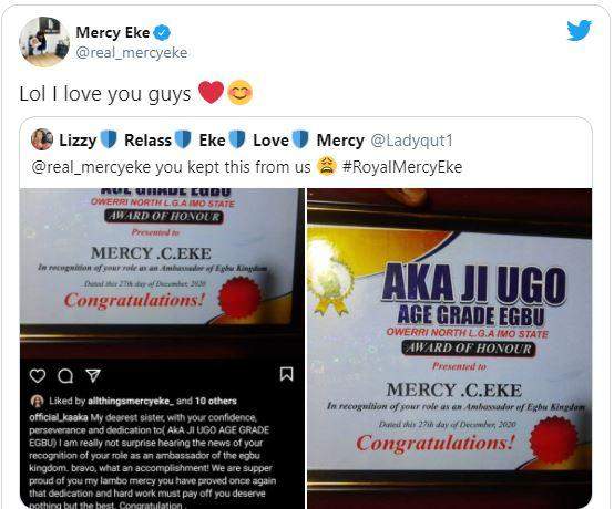 Mercy Eke crowned ambassador of Egbu Kingdom in Imo State