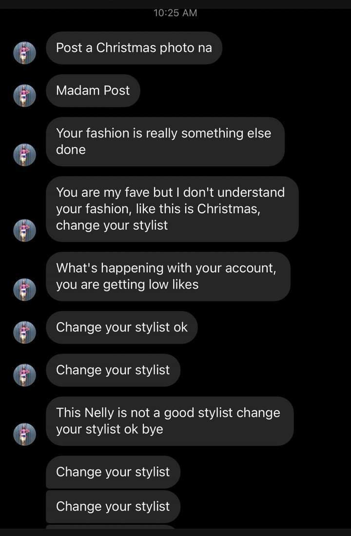 Erica's fan says she should change her stylist