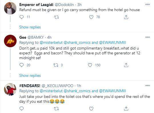 Man laments over poor meal he got at a guest house after paying N10K per night in Ibadan