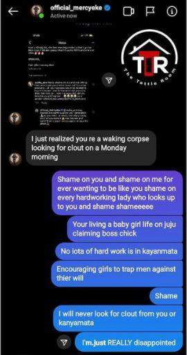 'You're a walking corpse' - Mercy Eke threatens fan after being called out of using kayanmata