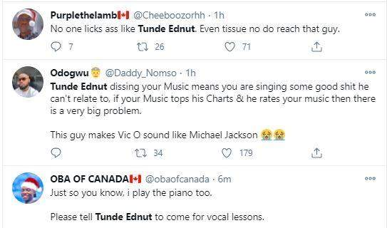 'Don't ever sing again' - Netizens drag Tunde Ednut over new song featuring Davido, Tiwa (Video)