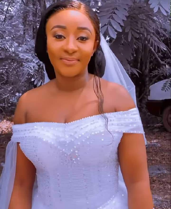 Actress, Ini Edo dazzles in wedding gown as she allegedly holds secret wedding (Video)