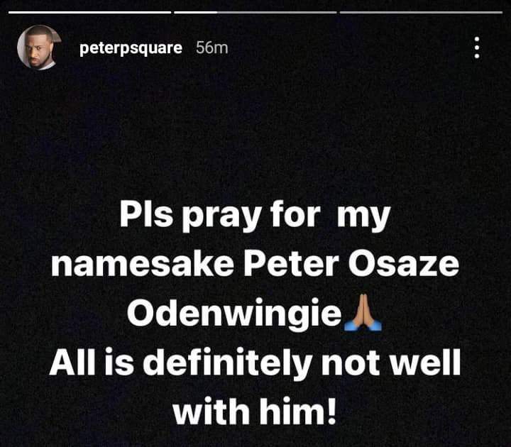 'Please pray for my namesake, all is not well' - Peter okoye reacts after Odemwingie called him out for fraud