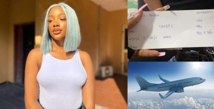 Lady laments over handwritten boarding pass she got from Nigerian airline