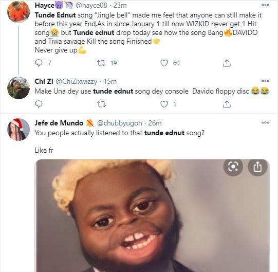 'Don't ever sing again' - Netizens drag Tunde Ednut over new song featuring Davido, Tiwa (Video)