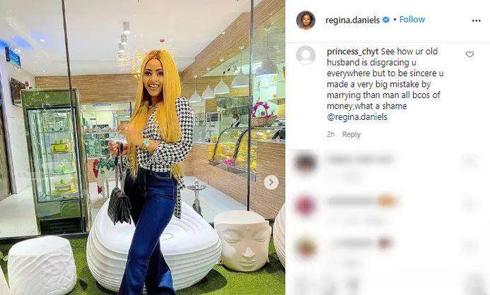 'Your old husband is disgracing you everywhere' - Fans troll Regina Daniels over Ned's 7th wife
