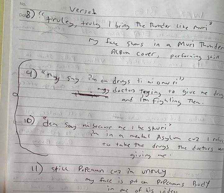 'Handwriting like that of a pharmacist' - Reactions as Burna Boy's note surfaces online