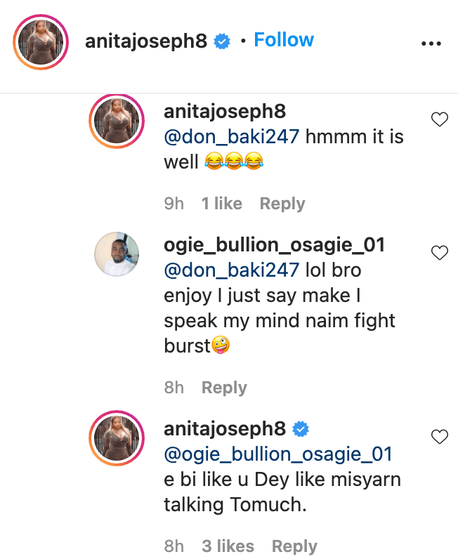 Anita Joseph educates troll who encouraged giving her husband 'breathing space'