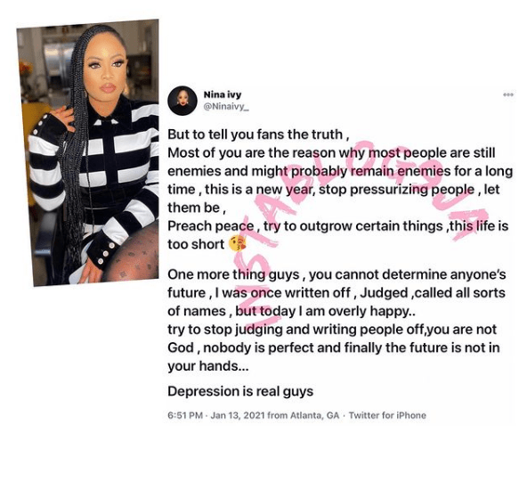 Reality TV Star, Nina Reveals Why Most Celebrities Would Remain Enemies