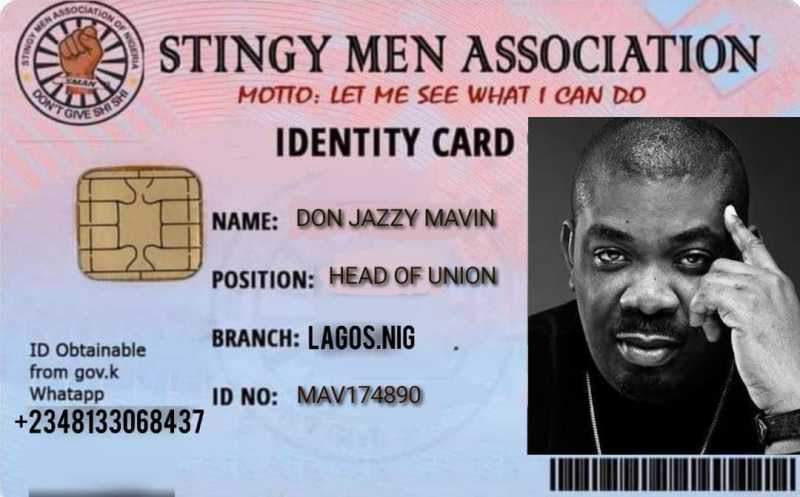 Don Jazzy joins trend, completes registration for 'Stingy Men Association'