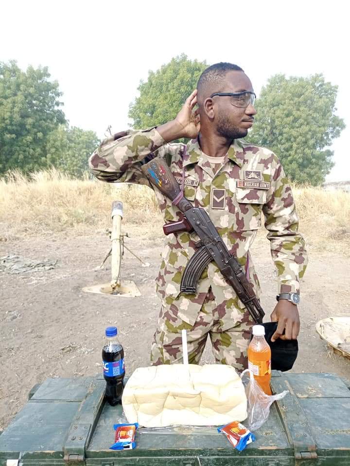 Touching way soldier serving in Borno celebrated his birthday (Photos)