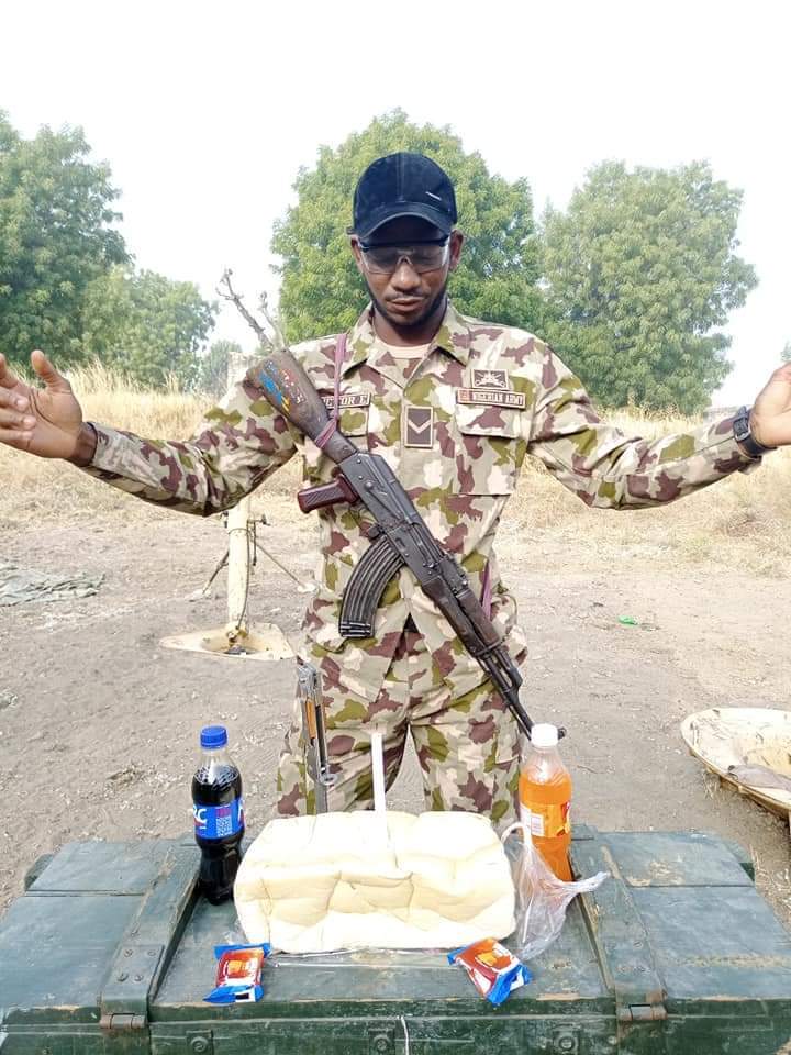 Touching way soldier serving in Borno celebrated his birthday (Photos)