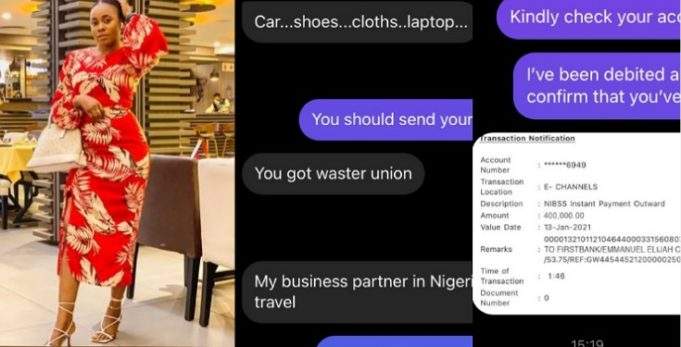 Lady shares chat with scammer who tried to dupe her of N10million