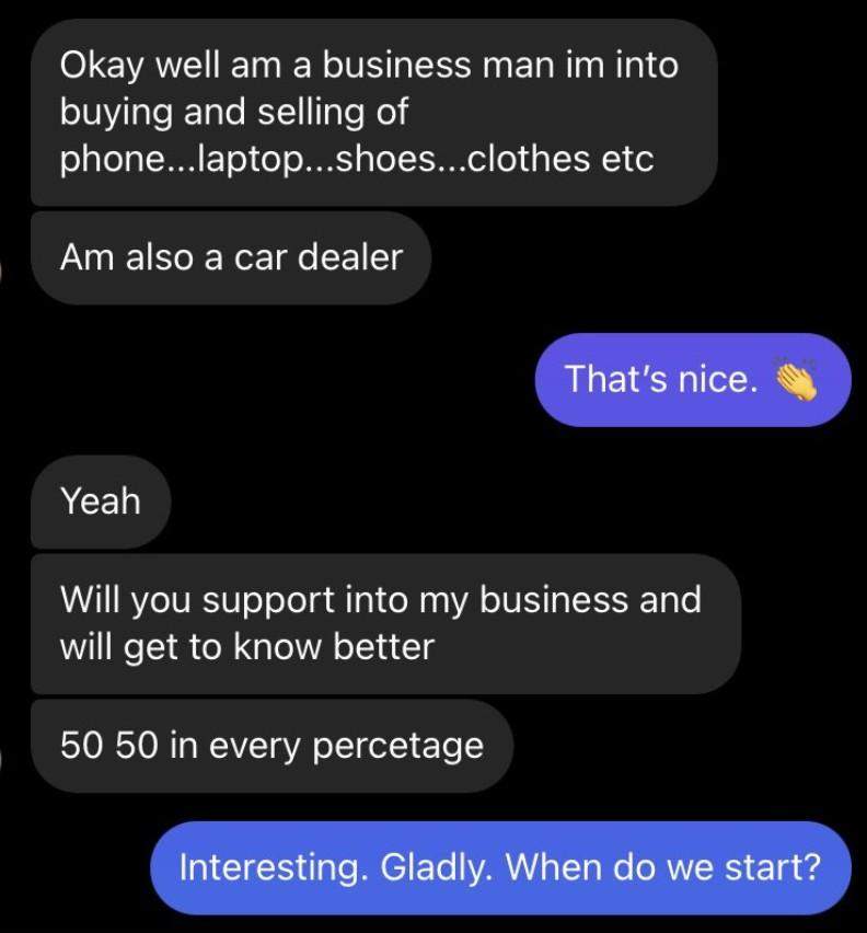 Lady shares chat with scammer who tried to dupe her of N10million