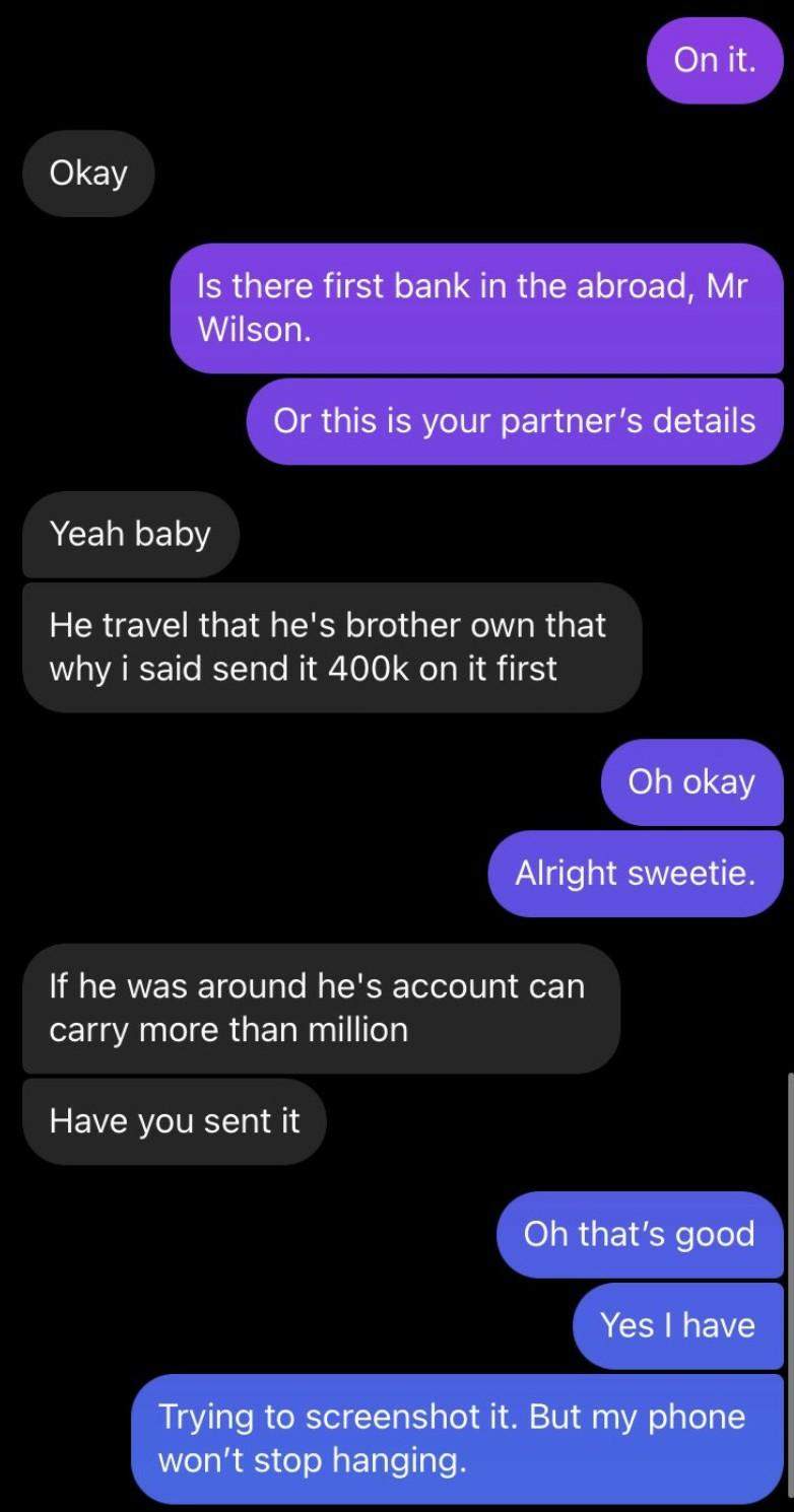 Lady shares chat with scammer who tried to dupe her of N10million