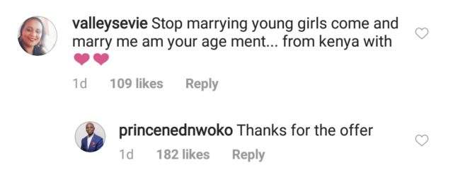 Ned Nwoko replies lady who asked him to stop going after young girls and marry her