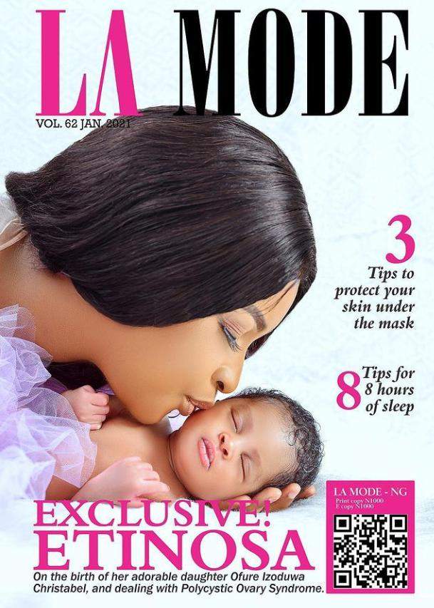 Etinosa unveils her baby's face