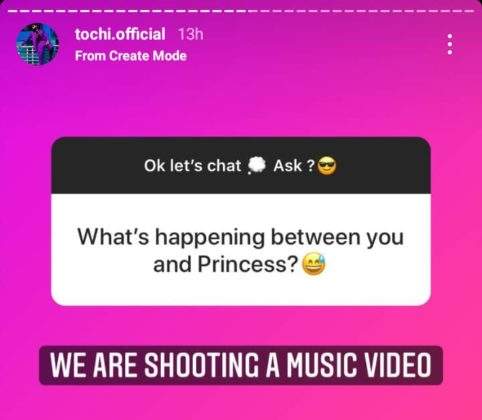 BBNaija's Tochi finally reacts to viral dating rumours with Princess