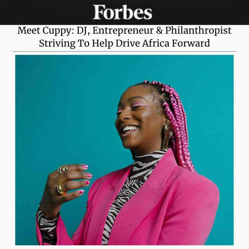 Dj Cuppy jubilates as she features on Forbes Magazine 