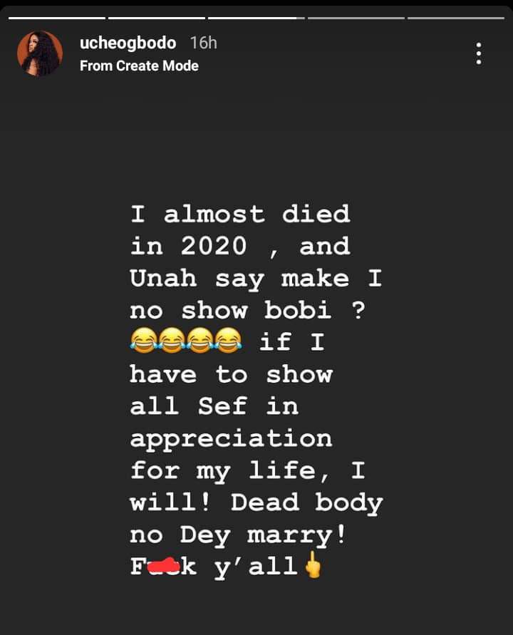 'I almost died in 2020 ' - Actress, Uche Ogbodo reveals